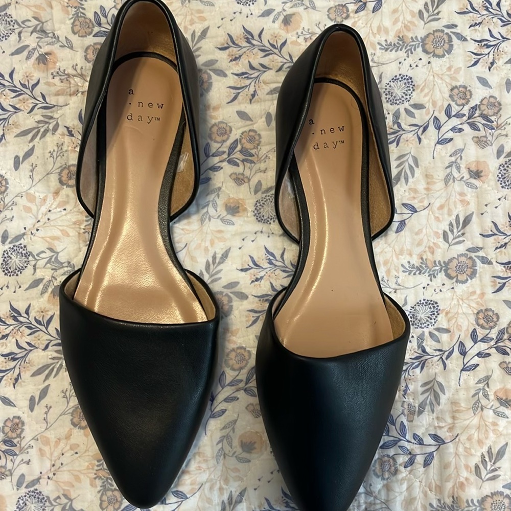 Faux leather flats